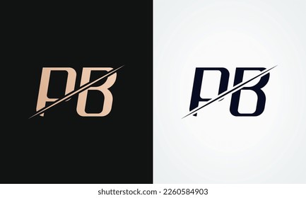 Pb Letter Logo Design Vector Template. Gold And Black Letter Pb Logo Design