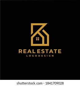 PB Letter logo initial with geometric house and real estate design. 