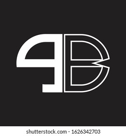 PB Letter logo monogram with oval shape negative space design template