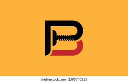 PB Letter Screw Nail Initial Logo	
