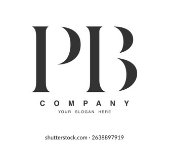 PB logo design. Initial letter p and b serif font style. Creative classic company name typography. Trendy logotype or identity. Vector illustration.