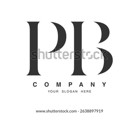 PB logo design. Initial letter p and b serif font style. Creative classic company name typography. Trendy logotype or identity. Vector illustration.