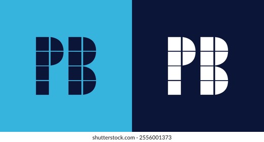 PB logo design with tile shape. Minimalist and modern vector illustration design suitable for business or brand