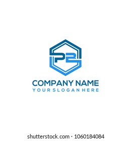 PB logo letter initial, Abstract polygonal Background Logo,