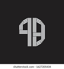 PB Logo monogram with outline style linked isolated on black background