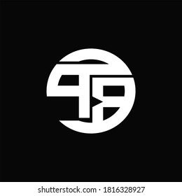 PB Logo monogram with rounded line swipe design template on black background