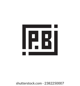 PB minimalist geometric symbol logo in high quality professional design that will print well across any print media