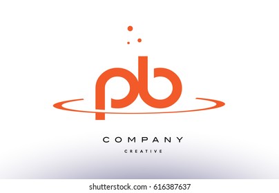 PB P B creative orange swoosh dots alphabet company letter logo design vector icon template