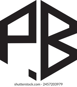 PB Polygon logo design, icon, symbol, vector file