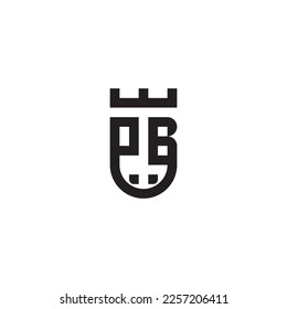 PB shield concept retro logo in high quality professional design that will print well across any print media