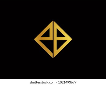 PB square shape Gold color logo