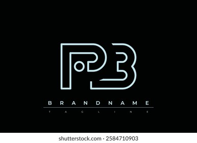 PB Technology Letter Logo Template. This tech letter logo is a graphic mark that uses letters to represent a technology company.