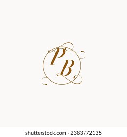 PB uniquely wedding logo symbol of your marriage and you can use it on your wedding stationary
