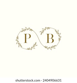 PB wedding infinity in elegant monogram with high quality professional design that will print well
