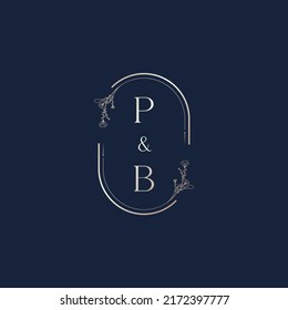 PB wedding initial logo letters in high quality professional design that will print well across any print media