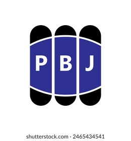 PBJ letter logo design on white background.