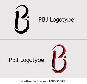 PBJ Logotype Unique Art Creatype 