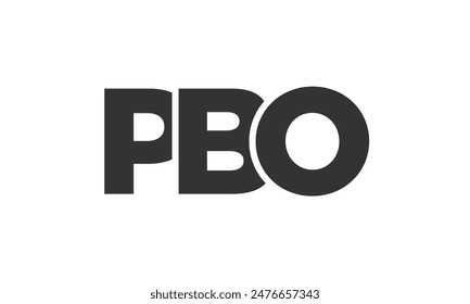 PLANTILLA de diseño de logotipo PBO con texto fuerte y moderno en negrita. Logotipo de Vector inicial basado en tipografía simple y mínima. Identidad de empresa de moda ideal para la presencia de marca de negocios.