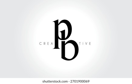 PBpb Elegant Serif Monogram Logo – Luxury Lowercase Typographic Lettermark for Modern Branding