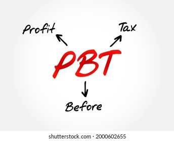 PBT - Profit Before Tax Acronym, Business Concept Background