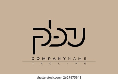 PBU abstract letter design. Modern Business Logo Design With Abstract Typography and Contemporary Style