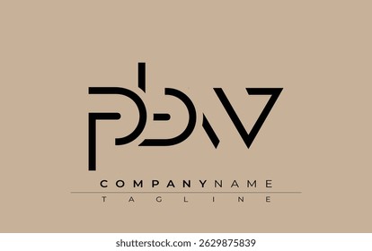 PBW abstract letter design. Modern Business Logo Design With Abstract Typography and Contemporary Style