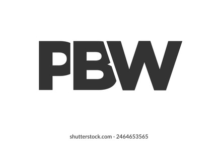 PBW logo design template with strong and modern bold text. Initial based vector logotype featuring simple and minimal typography. Trendy company identity ideal for businesses brand presence.