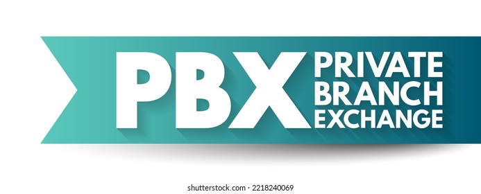 PBX Private Branch eXchange - término para un sistema telefónico o una red intertelefónica, fondo de concepto de texto de acrónimo