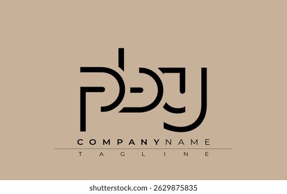 PBY abstract letter design. Modern Business Logo Design With Abstract Typography and Contemporary Style