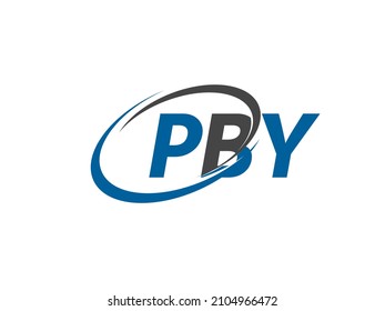 PBY letter creative modern elegant swoosh logo design