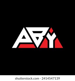 PBY triangle letter logo design with triangle shape. PBY triangle logo design monogram. PBY triangle vector logo template with red color. PBY triangular logo Simple, Elegant, and Luxurious design.