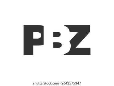 PBZ logo design. Initial letter P B Z bold font style for tech startups, consulting, corporate branding. Creative company name, headlines typography identity, trendy logotype. Vector illustration.