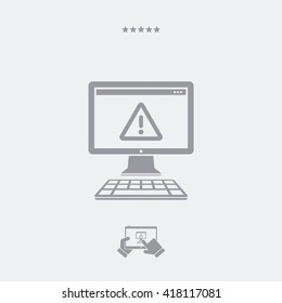 Pc alert flat icon