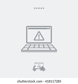 Pc alert flat icon