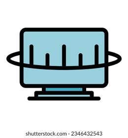Pc antivirus icon outline vector. Data safety. Website privacy color flat
