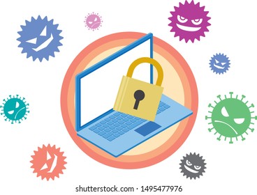 PC anti-virus and security image illustration