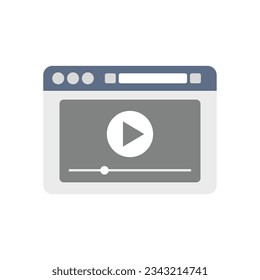 Pc browser icon flat vector. Frame bar. Web screen isolated
