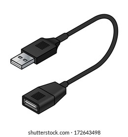 PC cable: USB extension. Type A male to type A female.