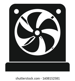 Pc case fan icon. Simple illustration of pc case fan vector icon for web design isolated on white background
