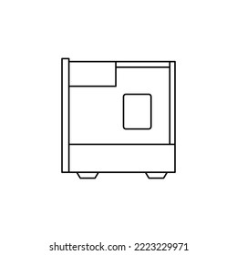 PC Case icon in line style icon, isolated on white background