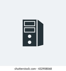 PC Case icon in trendy flat style background, image jpg, vector eps, flat web, material icon, UI illustration
