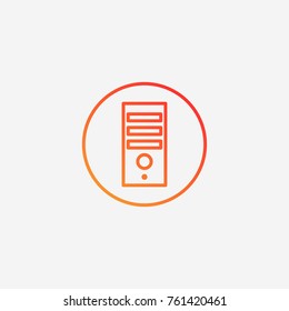 Pc case icon.gradient illustration isolated vector sign symbol