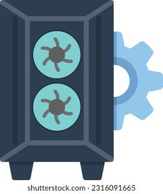 Pc Case Vector Icon Flat Style