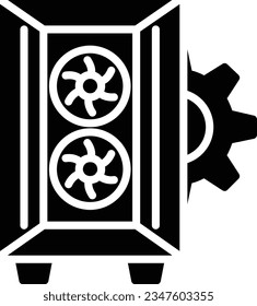 Pc Case Vector Icon Glyph Style