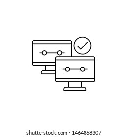 Pc, check vector icon. Pc, check vector illustration