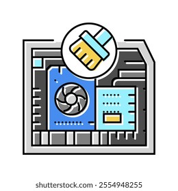 pc cleaning repair computer color icon vector. pc cleaning repair computer sign. isolated symbol illustration