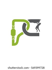 PC Climbing Logo, Rock Climbing logo