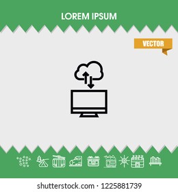 Pc cloud box icon vector