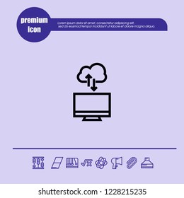 Pc cloud box icon vector