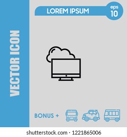 Pc cloud icon vector